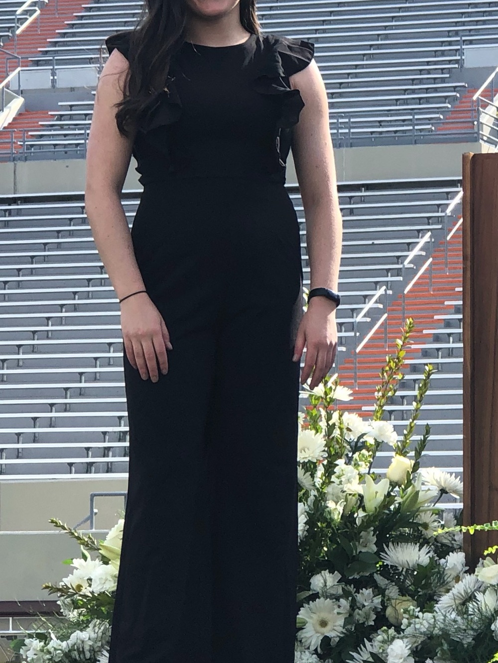 Black Ruffle Sleeve Jumpsuit - Elegant Wide Leg